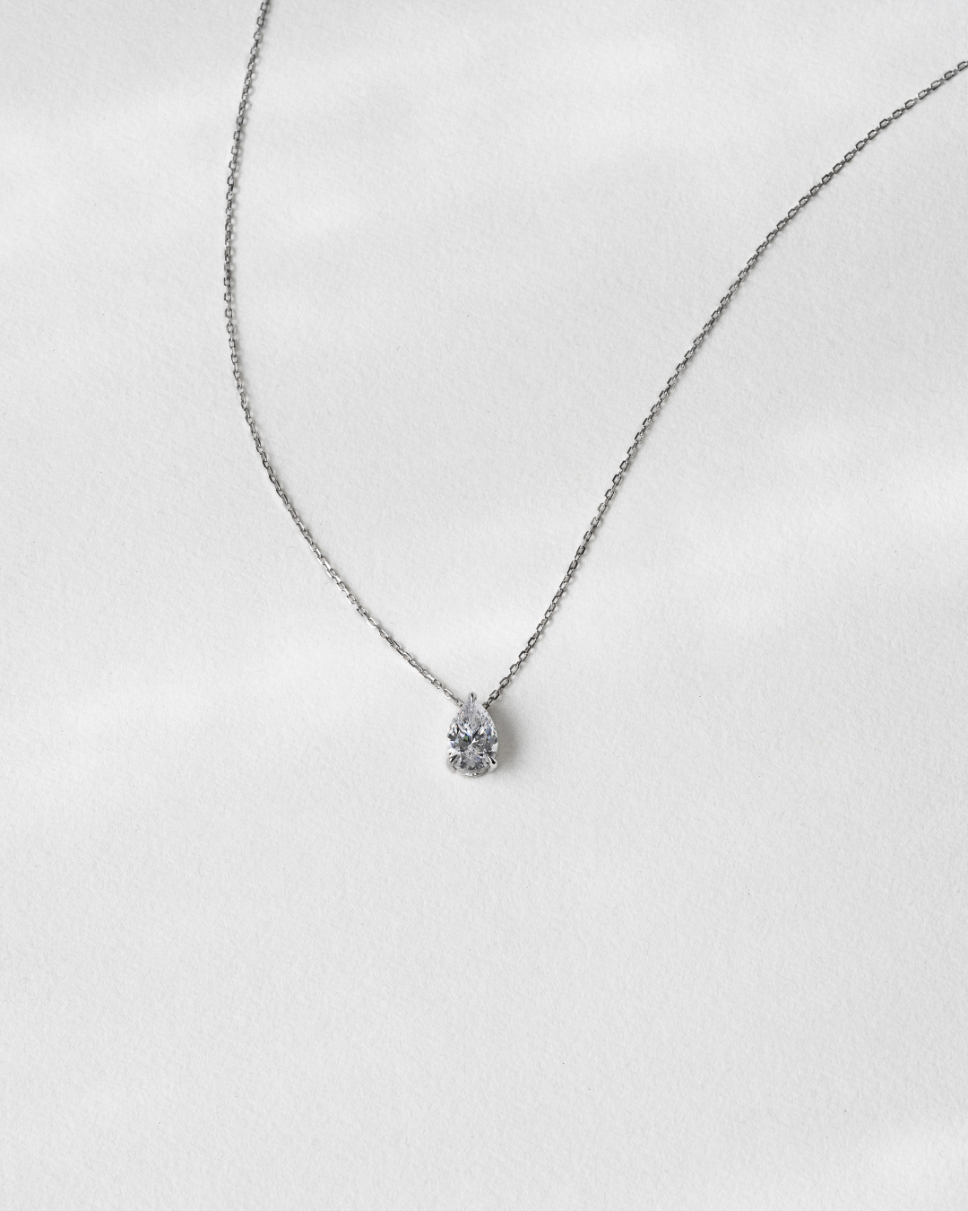 Pear Cut Diamond Solitaire Necklace