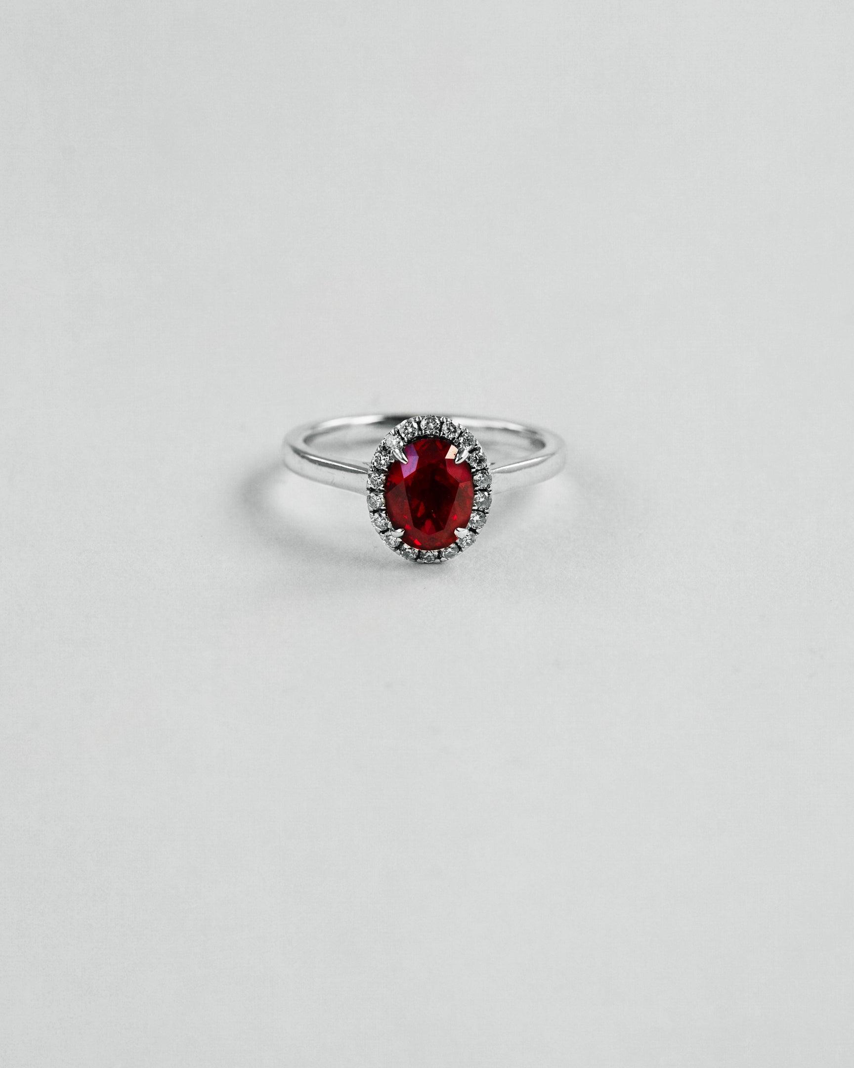Ruby Halo Diamond Ring