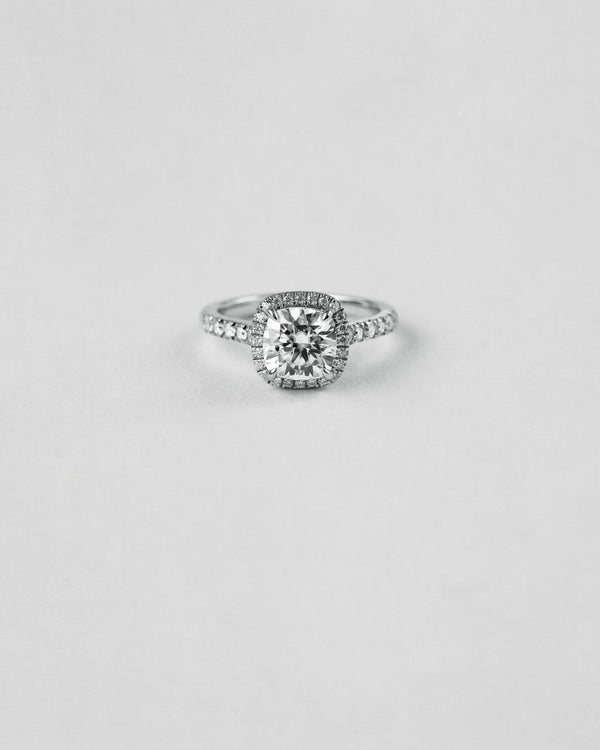 Cushion Cut Halo Engagement Ring