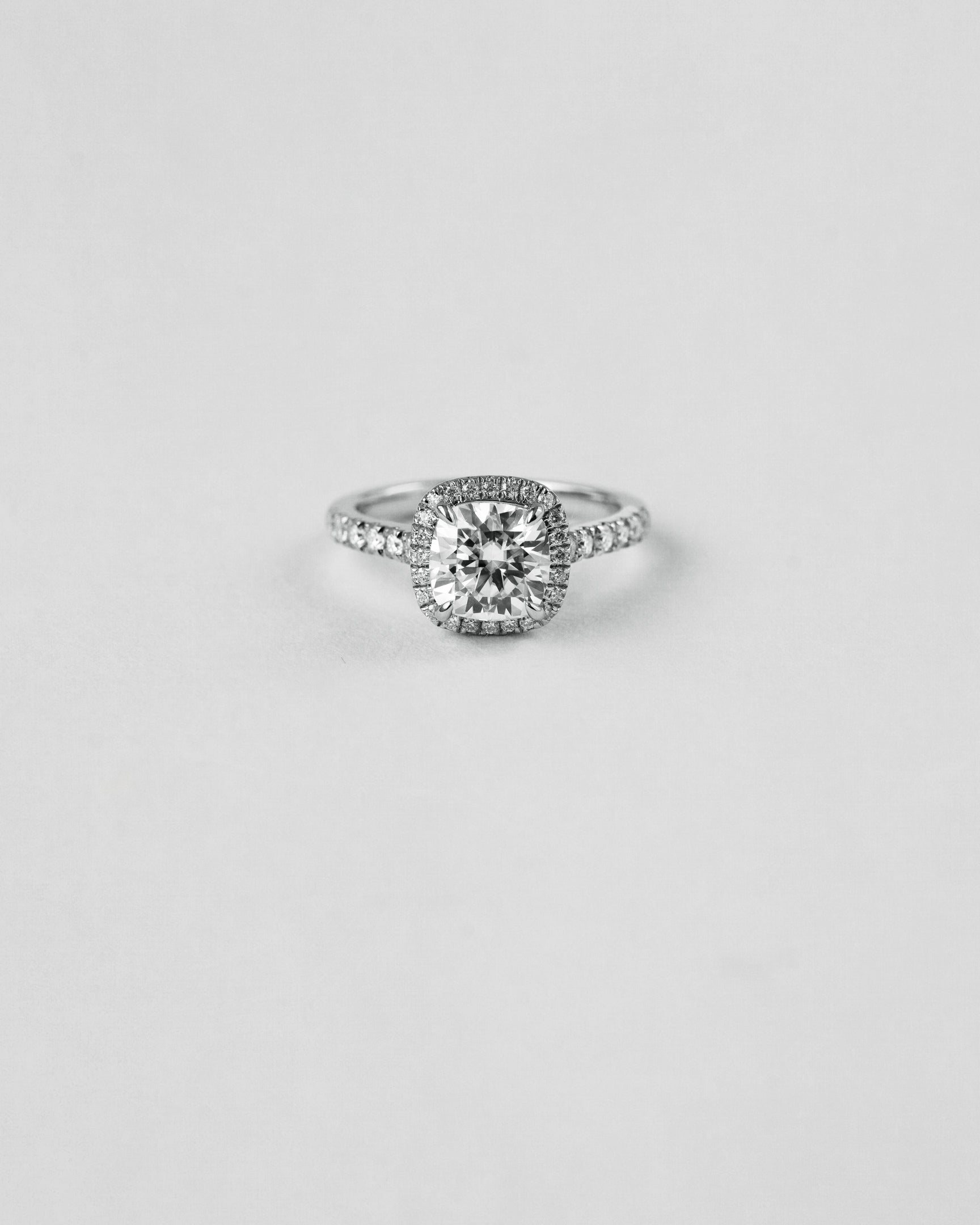 Cushion Cut Halo Engagement Ring