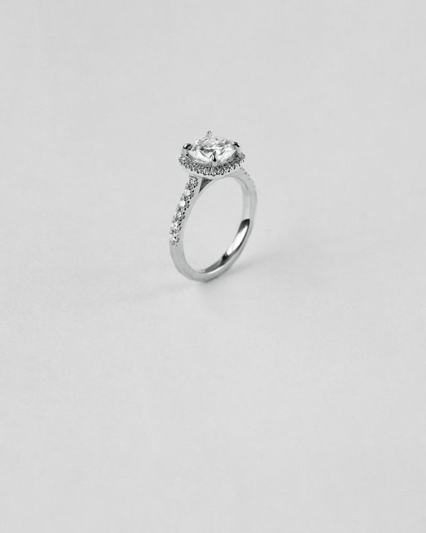 Cushion Cut Halo Engagement Ring