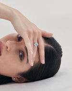 Aquamarine Sapphire Three Stone Ring