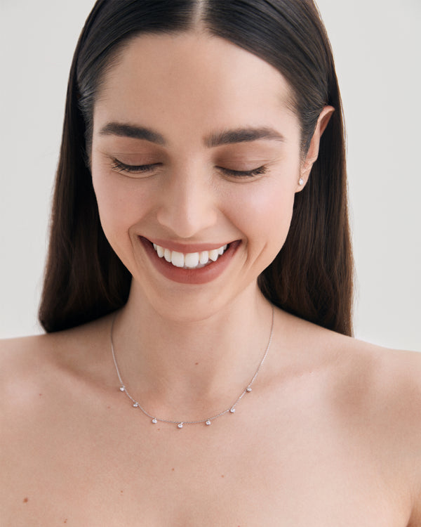 Seven Diamonds Bezel Necklace