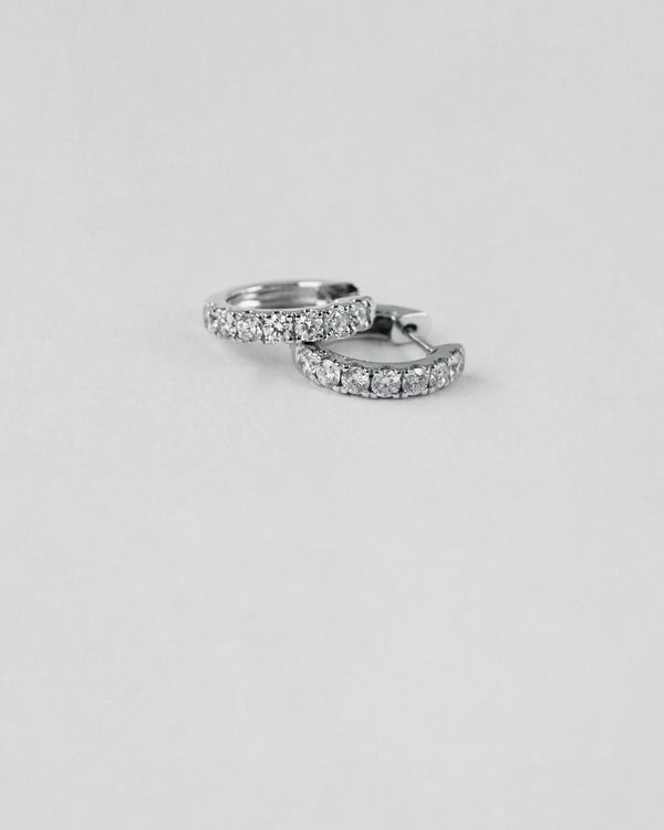 Diamond Huggie Hoop Earrings