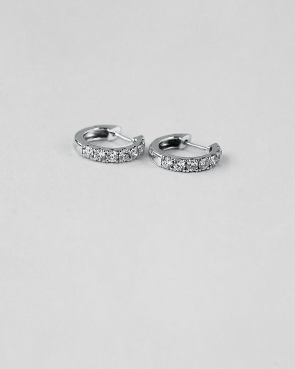 Diamond Huggie Hoop Earrings