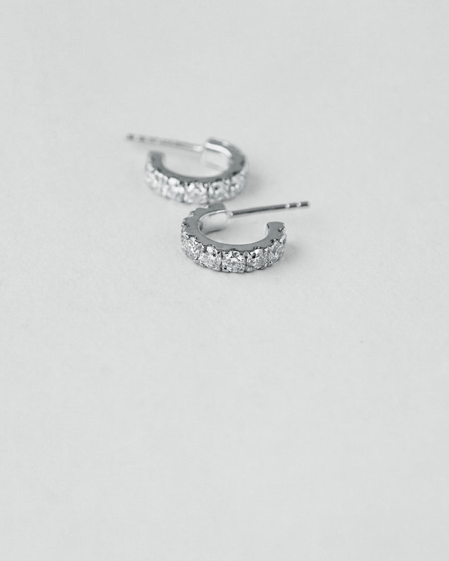 Half Hoop Diamond Earrings