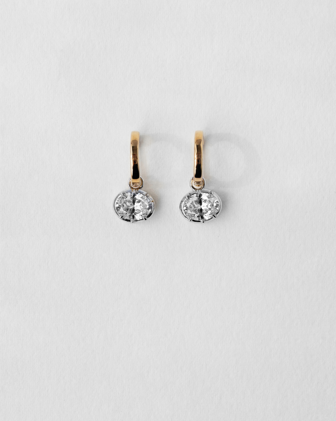 Oval Cut Georgian Hoop Earrings