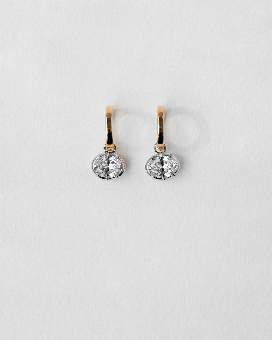 Oval Cut Georgian Hoop Earrings