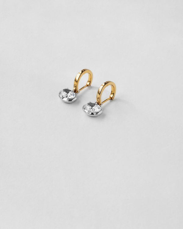 Oval Cut Georgian Hoop Earrings