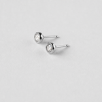 Bezel Stud Diamond Earrings — White gold