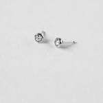 Bezel Stud Diamond Earrings — White gold