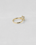 Brilliant Cut Tapered Engagement Ring — Yellow gold