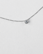 Bezel Set Diamond Necklace — White gold