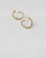 Circle Pavé Earrings — Yellow gold