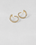 Circle Pavé Earrings — Yellow gold
