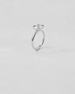 East West Oval Cut Engagement Ring — White gold