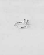 East West Oval Cut Engagement Ring — White gold