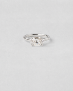 East West Oval Cut Engagement Ring — White gold