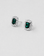 Emerald and Diamond Earrings — White gold