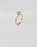 Donut Pavé Halo Round Cut Engagement Ring — Yellow gold