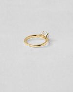 Cross Over Solitaire Engagement Ring — Yellow gold