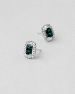 Emerald and Diamond Earrings — White gold