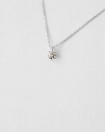 Classic Four Prong Diamond Necklace — White gold