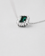 Emerald and Diamond Necklace — White gold