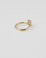 Emerald Cut Engagement Ring — Yellow gold
