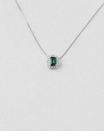 Emerald and Diamond Necklace — White gold
