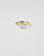 Emerald Cut Engagement Ring — Yellow gold