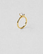 Emerald Cut Engagement Ring — Yellow gold