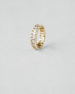 Emerald Cut Eternity Ring — Yellow gold
