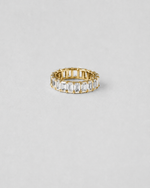 Emerald Cut Eternity Ring — Yellow gold