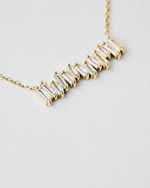 Emerald Cut Bar Necklace — Yellow gold
