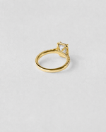 Emerald Cut Halo Engagement Ring — Yellow gold