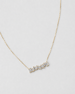 Emerald Cut Bar Necklace — Yellow gold