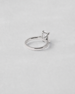 Emerald Cut Pavé Engagement Ring — White gold