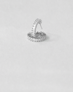 Emerald Cut Half Hoop Earrings — White gold