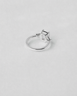 Emerald Cut Three Stone Engagement Ring — White gold