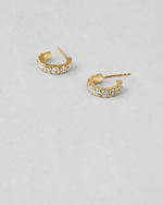Half Hoop Diamond Earrings — Yellow gold