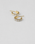 Half Hoop Diamond Earrings — Yellow gold