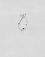 Hidden Halo Round Cut Engagement Ring — White gold