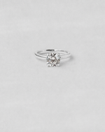Hidden Halo Round Cut Engagement Ring — White gold