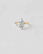 Marquise Solitaire Engagement Ring — Yellow gold