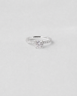 Modern Round Cut Pavé Engagement Ring — White gold