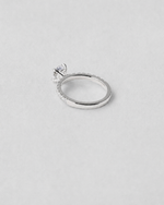 Modern Round Cut Pavé Engagement Ring — White gold
