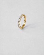 Oval Cut Eternity Ring — Yellow gold