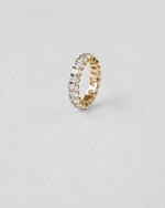 Oval Cut Eternity Ring — Yellow gold