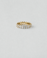 Oval Cut Eternity Ring — Yellow gold